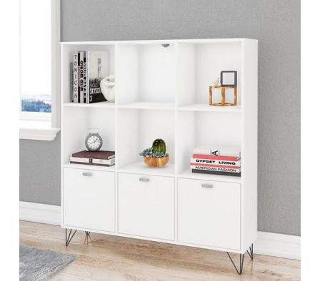 ESTANTERIA POLITORNO OURO PRETO 190284 BLANCO (PATAS DE METAL)