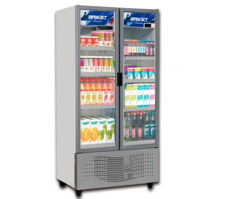 EXHIBIDORA BRIKET M8000 DOBLE PUERTA LUZ LED PERIMETRAL. R290