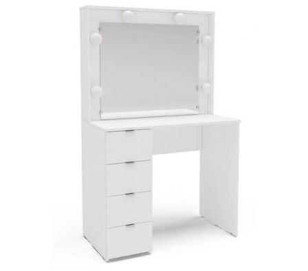 TOCADOR POLITORNO CAMARÍN CALIFORNIA 190385 BLANCO PARA 6 LUCES 4 CAJONES