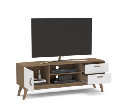 RACK POLITORNO PHEONIX CASTAÑO/BLANCO HASTA TV 60''