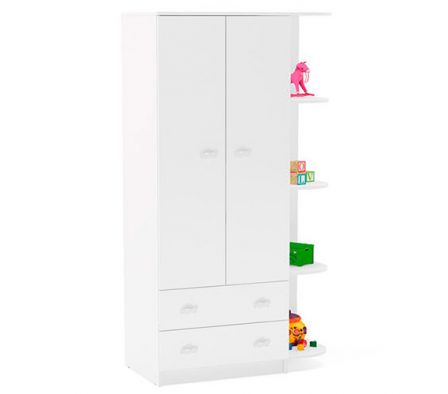 ROPERO POLITORNO 2 PUERTAS - 2 CAJONES BLANCO/BLANCO 2537