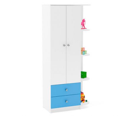 ROPERO POLITORNO 2 PUERTAS - 2 CAJONES BLANCO/AZUL 2537