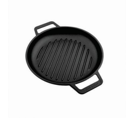 SARTEN REDONDA VICTORIA DOBLE ASA GRILL PRECURADA 25CM Ref:7045