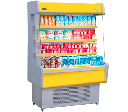 GONDOLA REFRIGERADA PARA LACTEOS FRIDER 1,30M EQUIPADA CON MOTOR +2° A +6