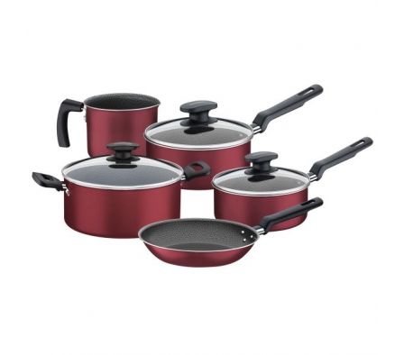 JUEGO DE OLLAS TRAMONTINA 5 PZAS. LORETO BORDO