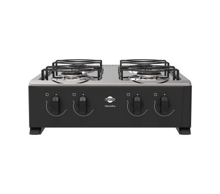COCINA A GAS TOKYO MARAVILHA 4H NEGRO MESADA INOX