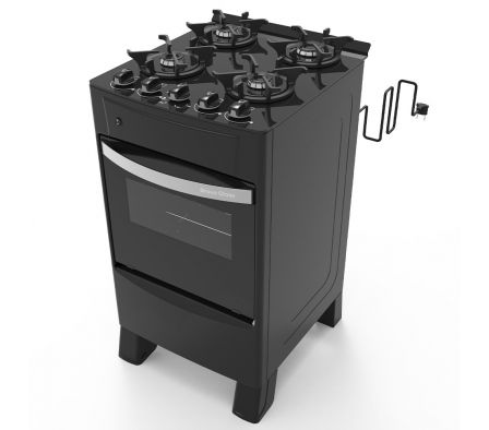 COCINA A GAS TOKYO BRAVO GLASS NEGRO 4H C/ENCENDIDO HORNO 50 LTS LIMPIA FACIL