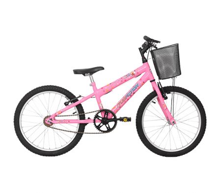 BICICLETA FREE AC ARO 20 FEM KISS C/ CESTA V-BRAKE ROSA