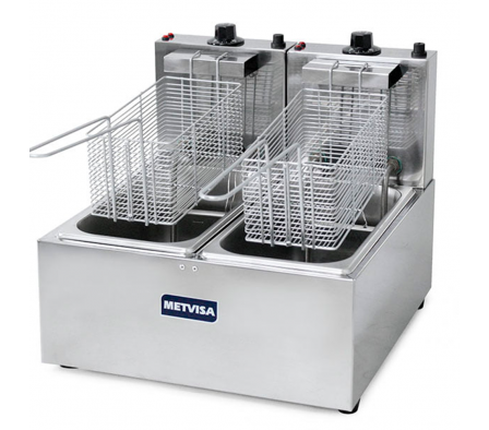 FREIDORA ELECTRICA METVISA 6 LITROS DOBLE (3L+3L)