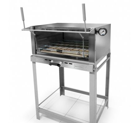 HORNO REFRACTARIO DE PISO A GAS METVISA 110CM PUERTA GUILLOTINA