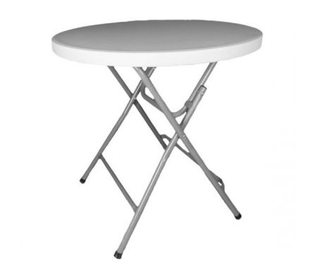 MESA PLEGABLE REDONDA UNIQUE BLANCA MPRB80