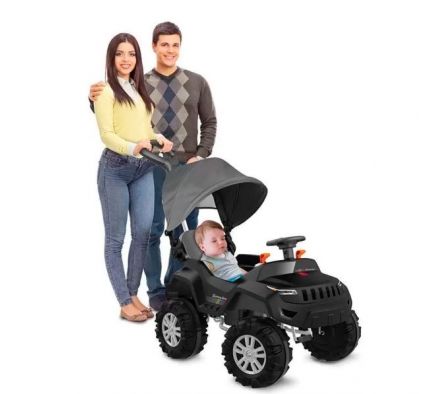 SUPERJIPE A PEDAL RECLINABLE CON CAPOTA NEGRA BANDEIRANTE