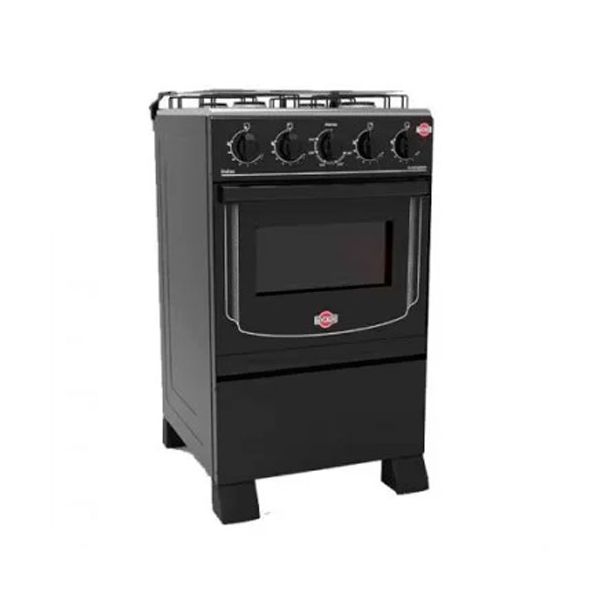 COCINA A GAS TOKYO DALLAS NEGRO 4H MESA INOX TAPA DE VIDRIO HORNO LIMPIA  FACIL